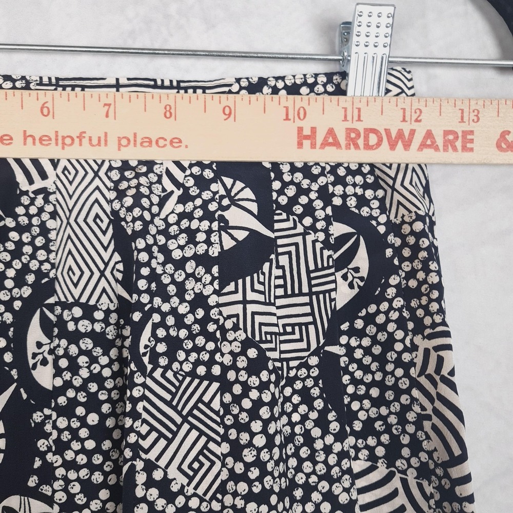 Vintage Escada Skirt Womens 34 Silk Pleated Geometric Blue Quiet Luxury - Picture 11 of 16